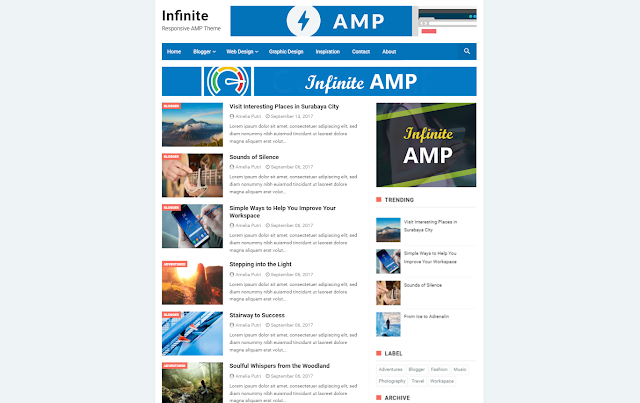 Infinite AMP Responsive Blogger Template