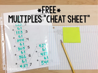 Free multiples cheat sheet to help with long division