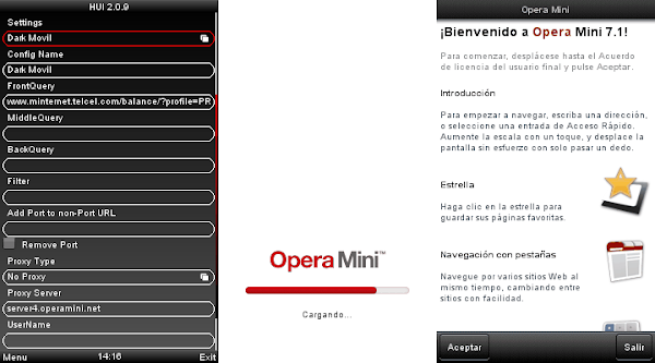 Configuración Opera Mini (perfil internet - Telcel) - sin saldo [2014]