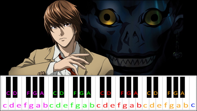 The World (Death Note Opening) Hard Version Piano / Keyboard Easy Letter Notes for Beginners