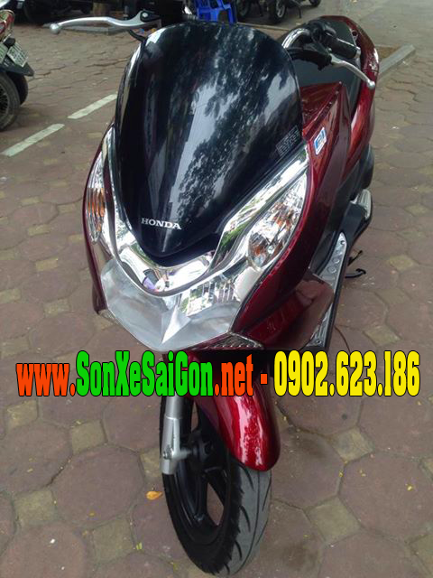 Mẫu sơn xe Honda PCX màu đỏ đô cực đẹp