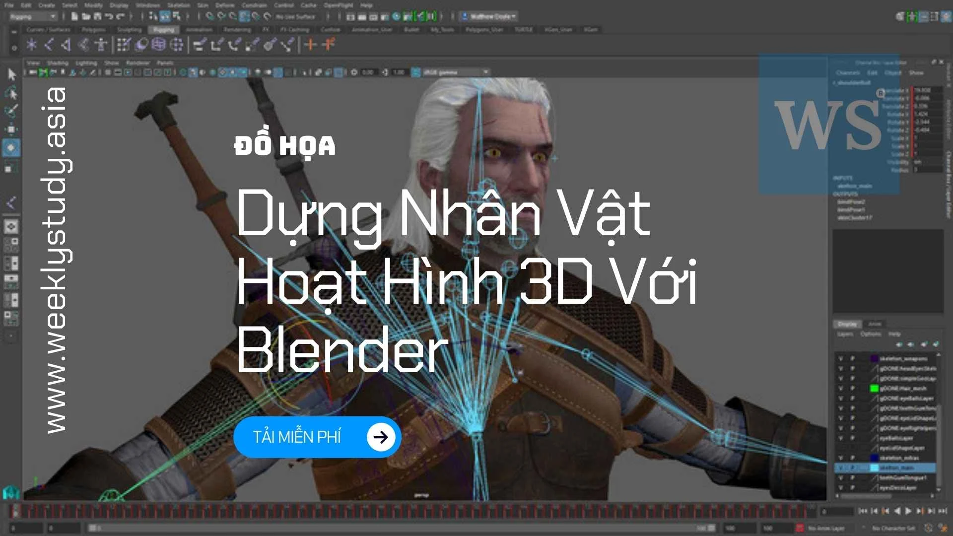 Khóa Học Dựng Nhân Vật Hoạt Hình 3D Với Blender - Tải miễn phí [D2903V]