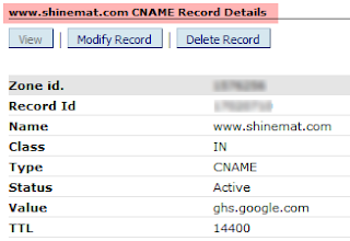 Custom Domain CNAME Record Example