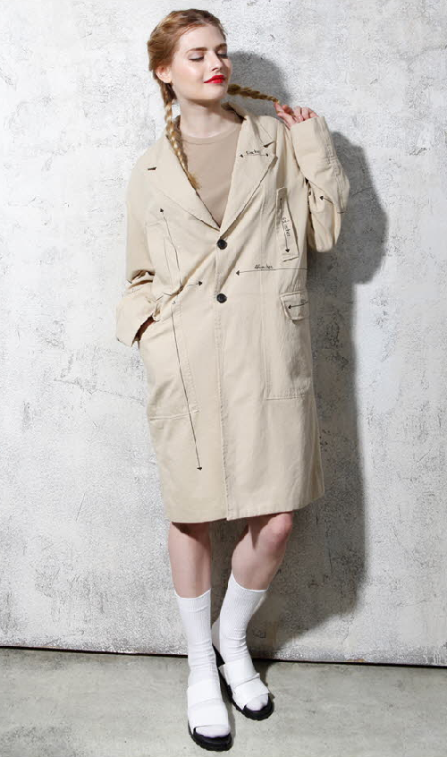 Notched Lapel Loose Fit Coat