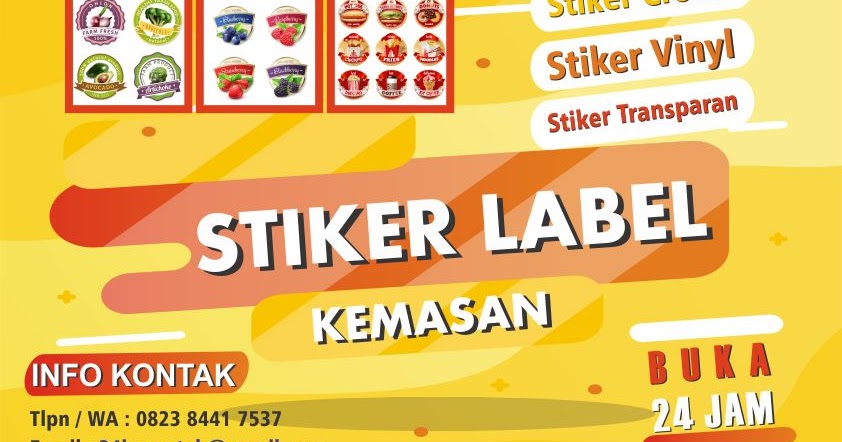 Cetak Stiker Label Kemasan Makanan Jakarta Buka 24 Jam