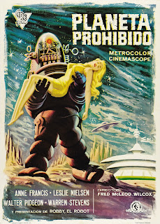 PLANETA PROHIBIDO. España. Cartel: 70 x 100 cms. Autor: Carlos Escobar "Esc". Imprenta: Gráf. Poutuca, Moncada. PLANETA PROHIBIDO. Forbidden Planet. 1956. Estados Unidos. Dirección: Fred McLeod Wilcox. Reparto: Walter Pidgeon, Anne Francis, Leslie Nielsen, Warren Stevens, Jack Kelly, Richard Anderson, Earl Holliman, George Wallace.