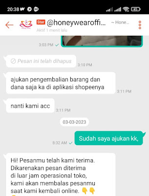 pengembalian barang COD shopee