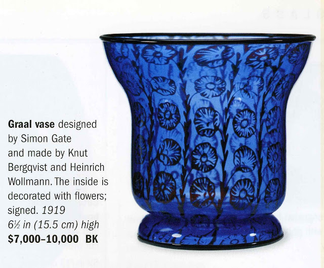 a blue Graal vase, 1919