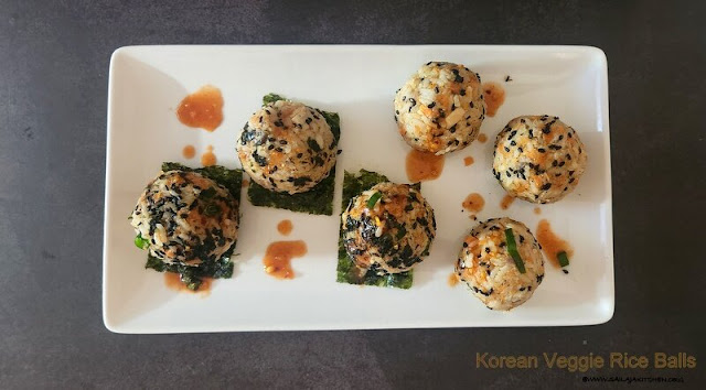 images of Korean Rice Balls Recipe /Jumeokbap Recipe / Korean Vegetarian Joomuk Bap Recipe / Korean Style Rice And Veggie Balls Recipe