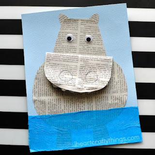 Newspaper Hippopotamus Craft Pictures