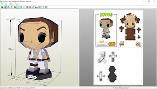 Kuri Paper - Pop Mini Funko Rey E VII Star Wars Papercraft