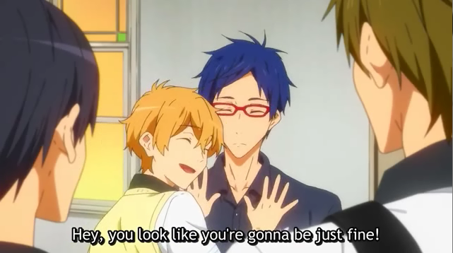 ... Nagisa was talking to Rei in his sleep.Again hinting at love interests