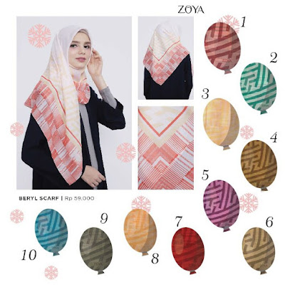 scarf zoya, segiempat zoya, kerudung zoya terbaru, koleksi terbaru zoya 2018