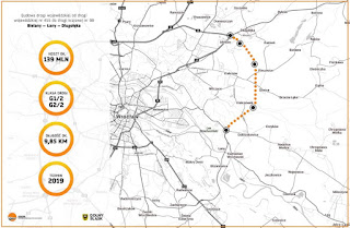 mapa przebiegu Wschodniej Obwodnicy Wrocławia