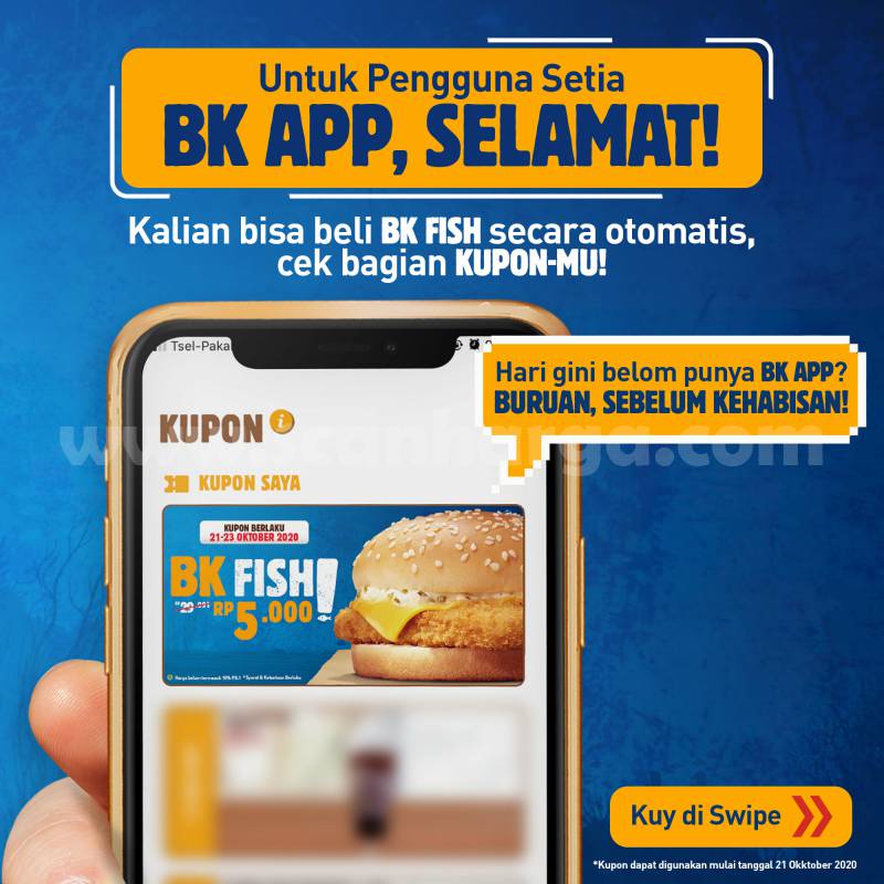 Promo BURGER KING ~ BK Fish Burger CUMA GOCENG