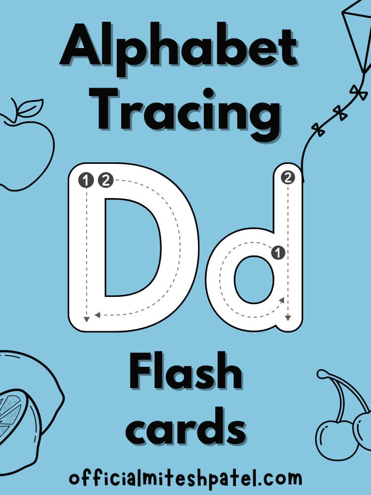 Free Printable Letter D Alphabet Tracing Flash Cards