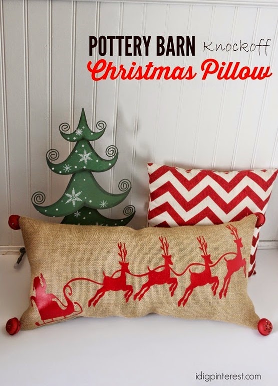 Pottery Barn Santa Christmas Pillow