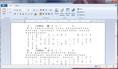 scrap in wordpad