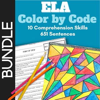 Cover of the ELA Review Color by Code bundle