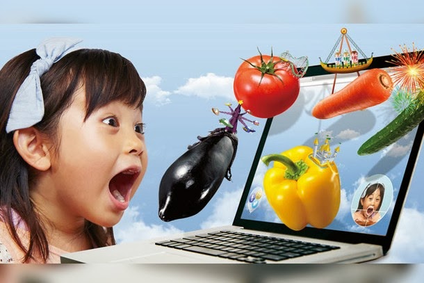 En Japón, un juego en línea anima a los niños a comer verduras delante de la webcam