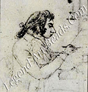 While at the RA school, Turner earned money in the evenings by copying other artists' work at the 'academy' run by Dr Mourn, who sketched this portrait (1' his talented employee in 1796. In the same year, Turner exhibited his first oil painting at the RA.