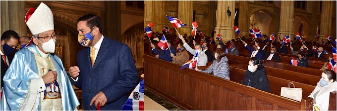 Cónsul y obispo auxiliar de Brooklyn encabezan misa a La Altagracia en catedral San Patricio resaltando fervor de los dominicanos