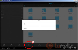 Make new folder ES file explorer | How to move PC files(image, music, video, etc..) to BlueStacks Android emulator access files images videos music from Android emulator