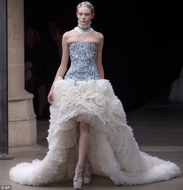 Stunning wedding dress designed by Sarah Burton Amazing blue and white