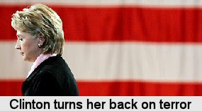 Hillary turns tail