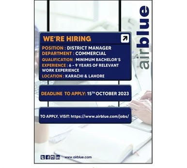 Jobs at Air Blue in October 2023 Apply Online