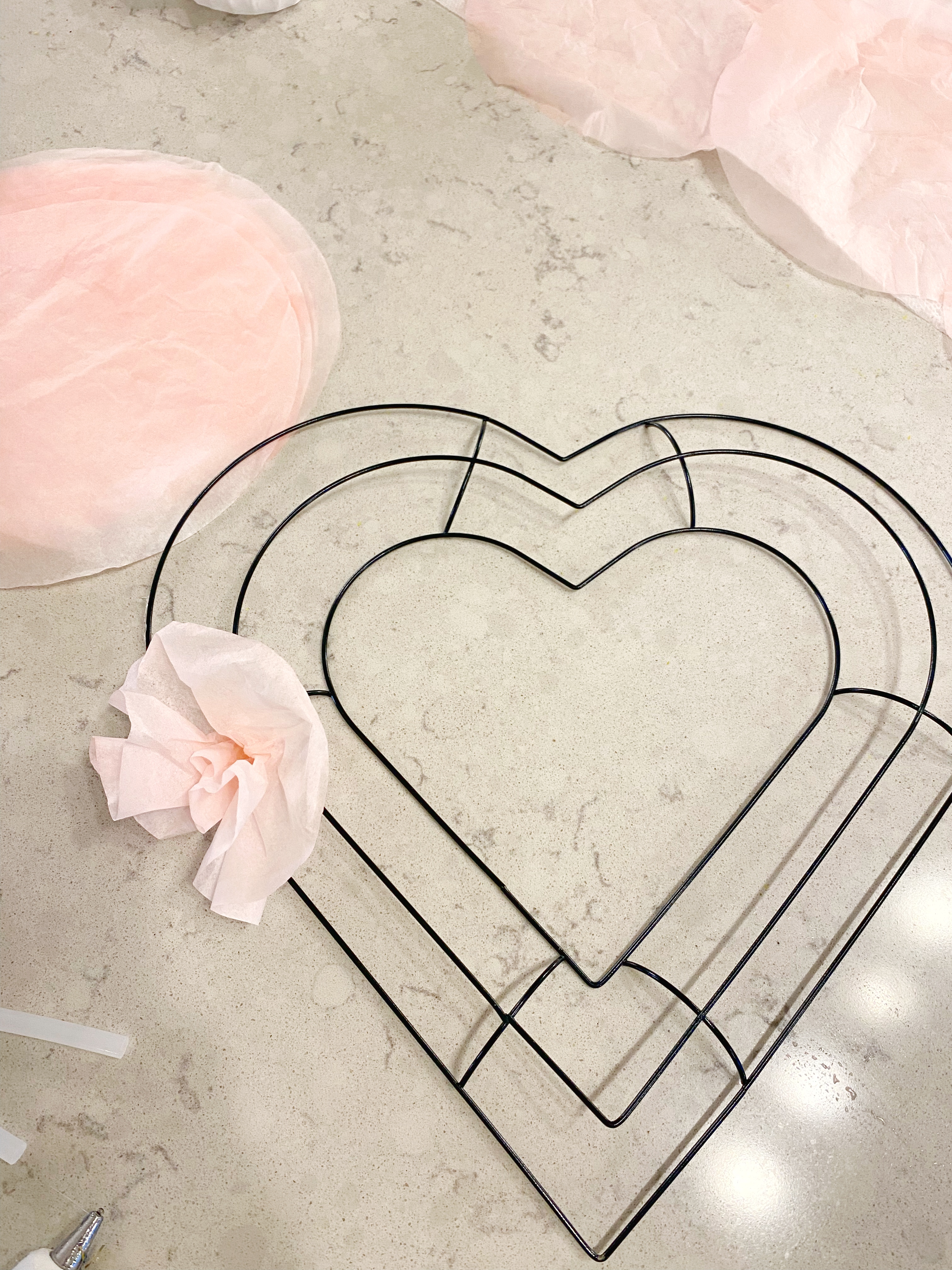 Valentine's Day - Pink Coffee Filter Heart Wreath - Family and the Lake  House