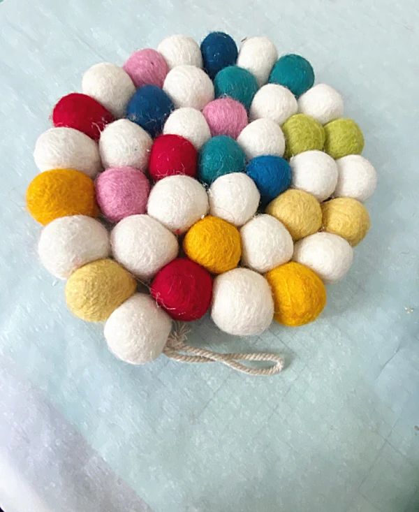 circular felt ball trivet