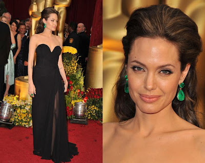 angelina jolie green earrings