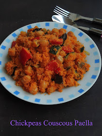 Chickpeas Couscous Paella,Vegetarian Paella