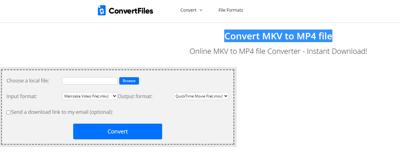 Convert MKV to MP4 file