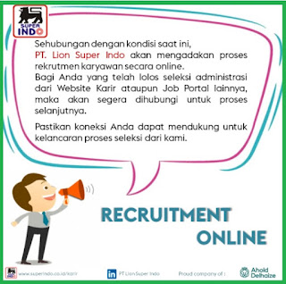 PT. Lion Super Indo, LLC, pemilik gerai supermarket Super Indo sedang membuka lowongan kerja untuk lulusan SMA/SMK hingga S1