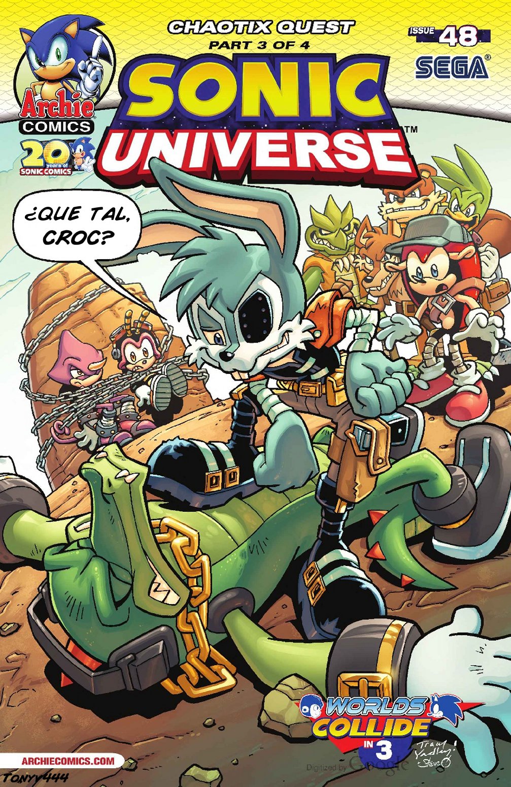 Actualización: 23/01/2018: Se agrega Sonic Universe #48 por Tonyv444 para The Tails Archive y La casita de Amy Rose. ¡Los Chaotix viajan por el mundo en busca de Mighty y Ray! El sendero los lleva a Sand Blast City y a las garras de los infames Sand Blasters. El caso toma un giro inesperado a medida que se hilan las mentiras y se traman mas planes. ¡Y Mighty toma una decisión de todo o nada!