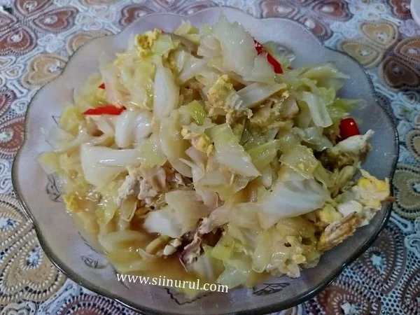 Resepi Sayur Kobis Telur Masak Sos Tiram