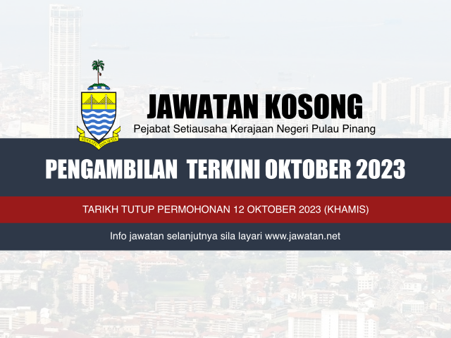Jawatan Kosong SUK Pulau Pinang Oktober 2023
