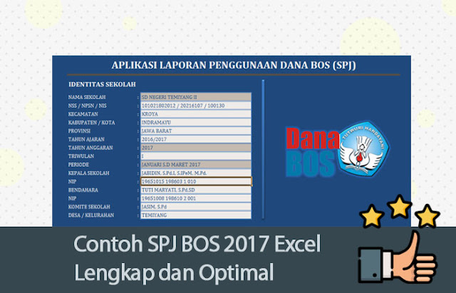 Contoh SPJ BOS 2017 Excel Lengkap dan Optimal