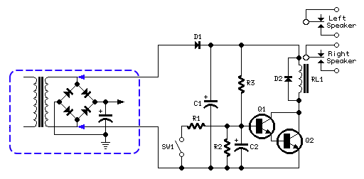 Loudspeaker Thump Remover Circuit Diagram