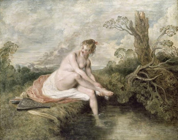 Jean-Antoine Watteau, Diana bath, Classical mythology, Greek mythology, Roman mythology, mythological Art Paintings, Myths and Legends