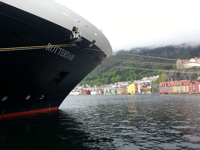 Holland America cruise ship Rotterdam (1997) in Bergen, Norway