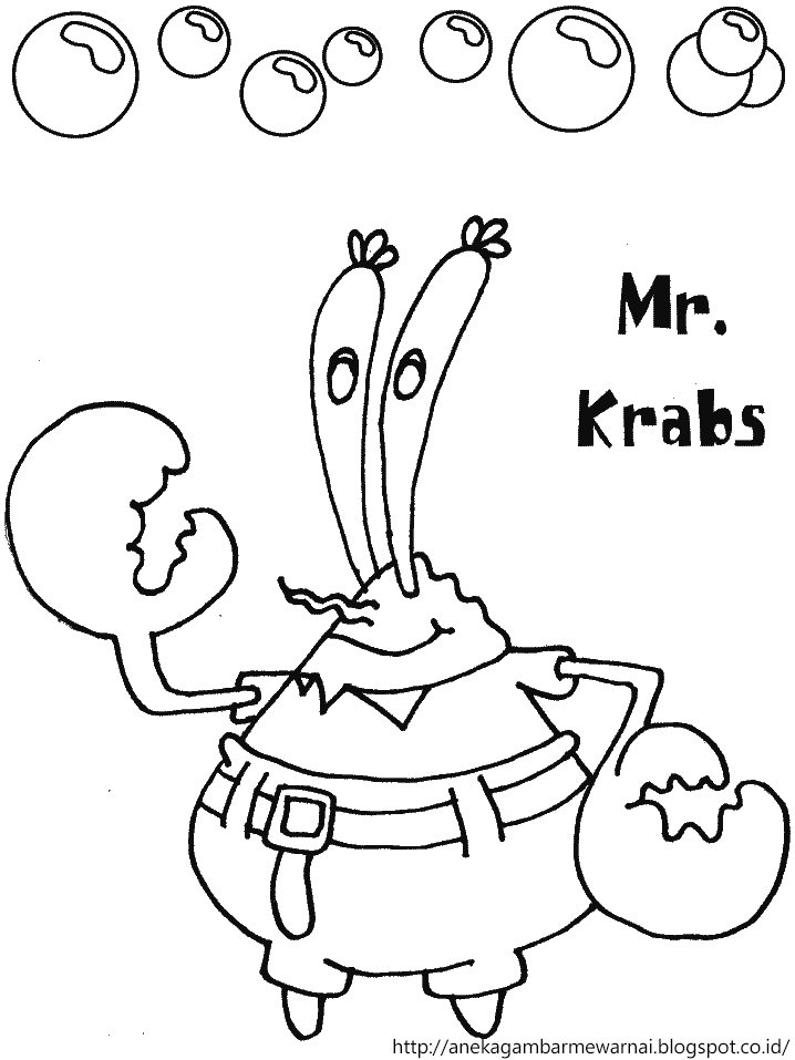 Gambar Mewarnai Sponge Bob dan Kawan-kawan Untuk Anak PAUD 