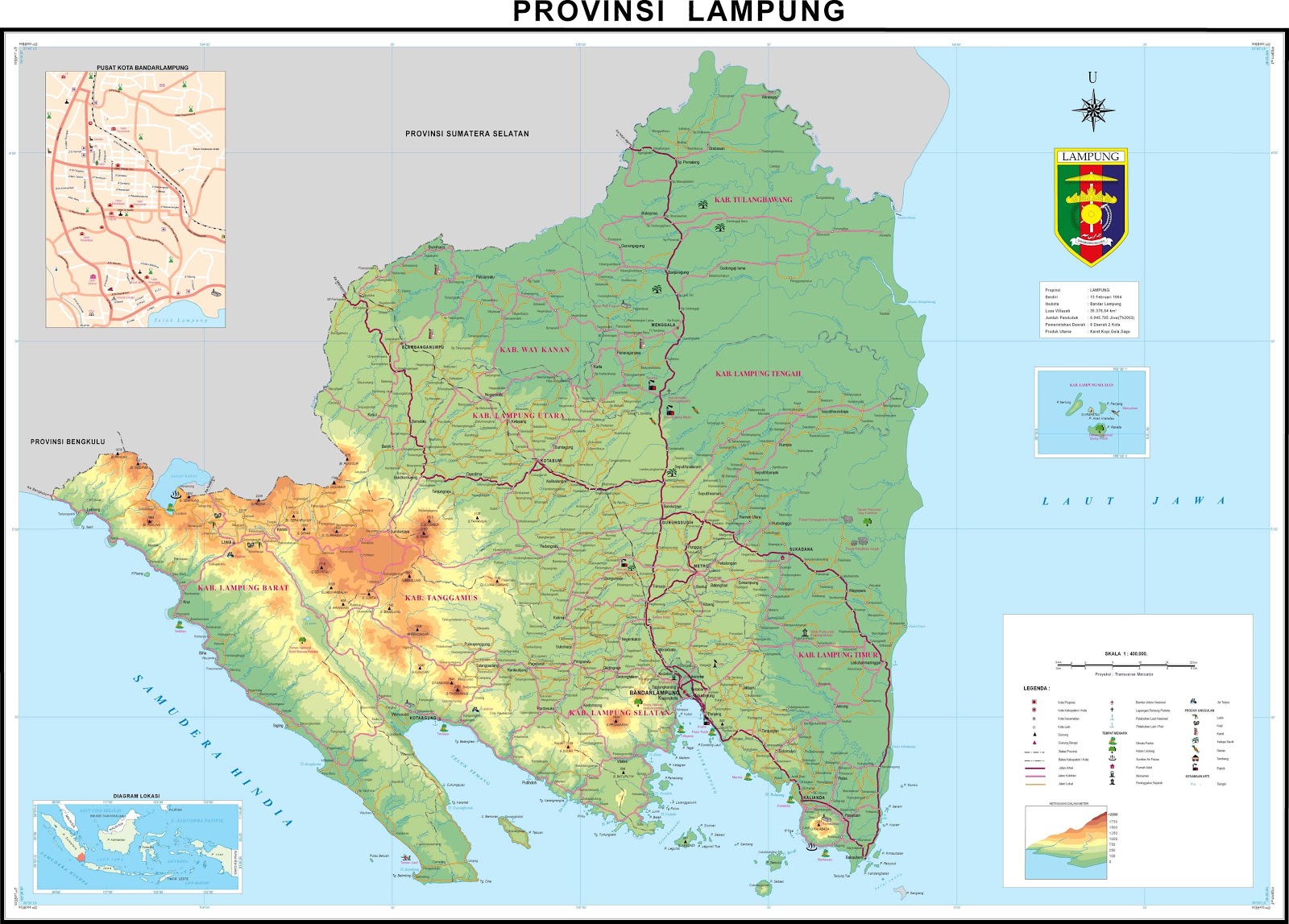 AMAZING INDONESIA  LAMPUNG  PROVINCE  MAP