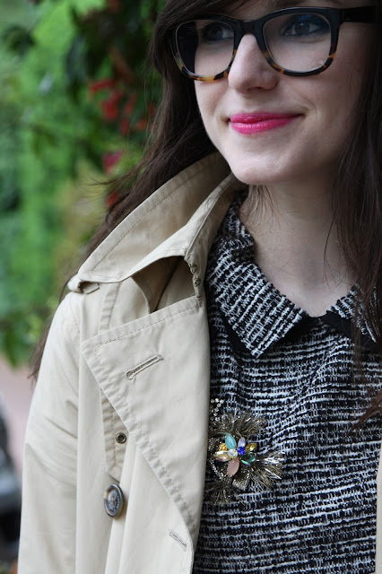 2017, spring, rain, pink, statement lip, OOTD, trench coat, 