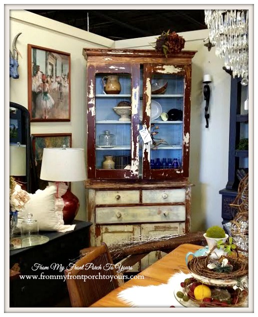 Distressed Hutch-Georgia-Antique Shopping-The Savvy Shopper- From My Front Porch To Yours