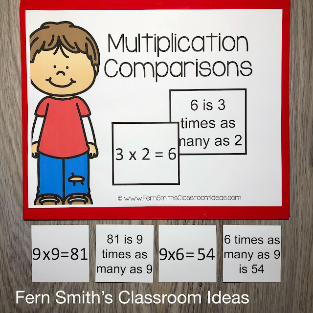 Download This Fourth Grade Multiplication Comparisons Math Center Games and Task Cards Resource Bundle to Use in Your Classroom Today!