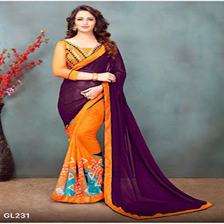 Buy Online Designer Colorful sari In Indore