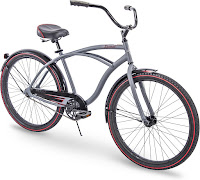 Huffy Fairmont Cruiser Bike Mens Bicycle, image, features reviewed, with 26" wheels, 2.125" wide tires, dual spring saddle, swept-back handlebars, fenders, chain-guard, kickstand